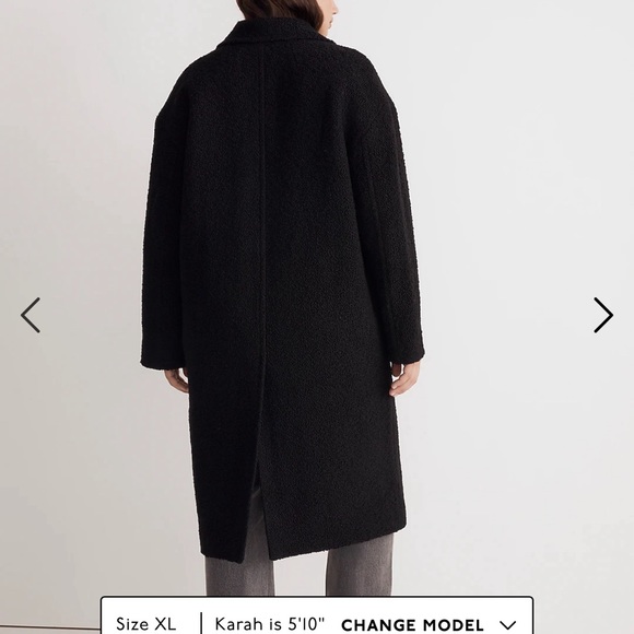 Madewell The Alonzo Coat in Bouclé Size XL color Black - Picture 4 of 8